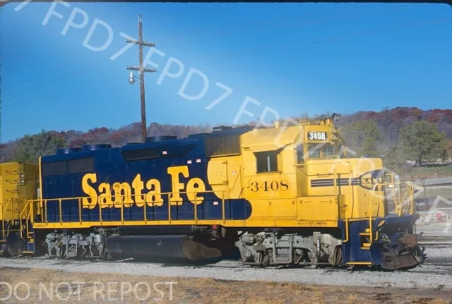 ORIGINALFOLIE ATSF Santa Fe GP39-2R 3408; E. Peoria, IL; November 1988