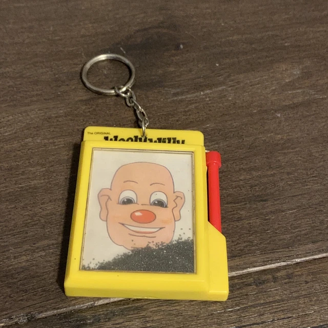 Wooly Willy Keychain w/ Retractable Magnetic Wand Key Ring Mini Toy Vintage 1996