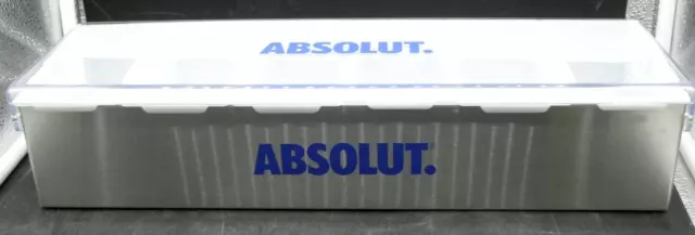 Absolut Vodka Bar Caddy Garnish Tray Removal Condiment Container Stainless NEW