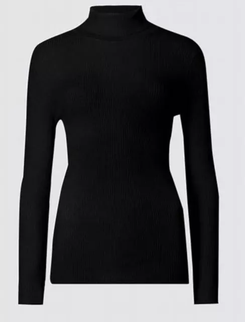 EX M&S Polo Ribbed Roll Neck Jumper  Ladies High Neck Knitted Top Turtle Body M1 2