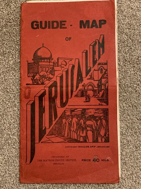 GUIDE MAP OF Jerusalem (Boulos Afif) 1930’s £60.00 - PicClick UK