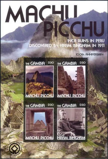 Gambia 2011 Machu Picchu/Incas/Buildings/History/People/Andes 4v m/s (n41339p)