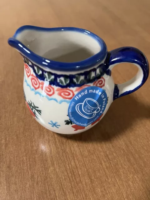  Polish Pottery Boleslawiec Poland Stoneware Small Pitcher Creamer