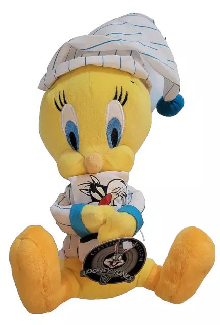 Vintage Applause Looney Tunes Warner Bros. Tweety Bird In Pajamas Stuffed Plush