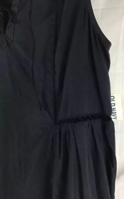 OLD NAVY DRESS Size Medium Black Tunic V-Neck Lace-Up Sleeveless Womens ...