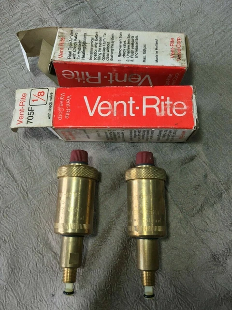 Vent-Rite 750F, Hydronic Heating System Vent W. Check Valve (Water Vent), 1 Only