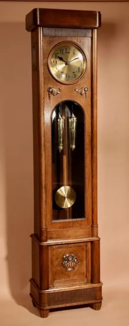 Gustav Becker German Oak Gründerzeit/Historismus Longcase Clock Circa 1900-10.