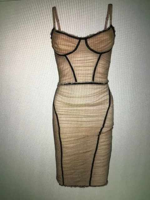 Dolce & Gabbana Blush Pink Ruched Mesh Bustier Corset Dress. Size: Uk 8. Dolce & Gabbana Blush Pink Ruched Mesh Bustier Corset Dress. Size: Uk 8.