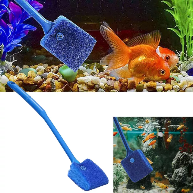 Fish Tank Long Handle Algae Cleaner Glass Scraper Brush Aquarium Accessories