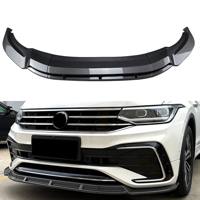 Front stoßstange Spoiler Lip Für Volkswagen Tiguan Rline 2021-23 Kohlefaser-Look