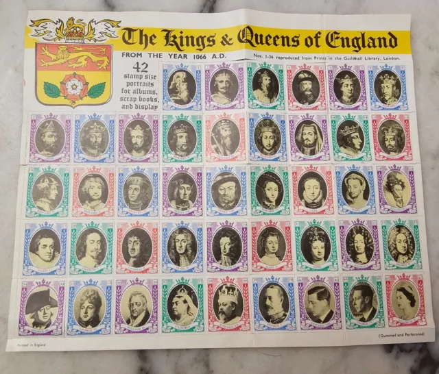 Historic Royalty Stamps Kings and Queens of England from 1066 A.D.