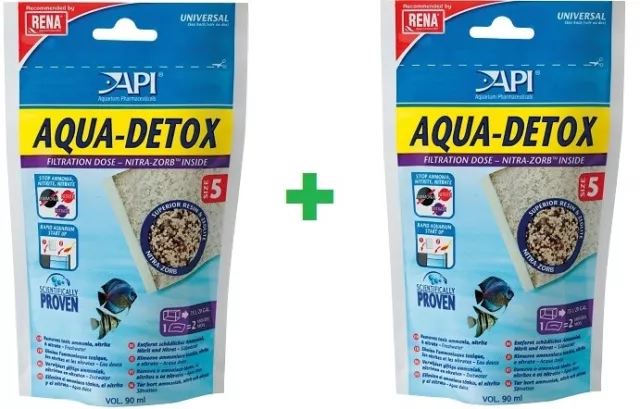 Lot De 2 Aqua Detox Api Dose Filtration Taille 5 Size Rena