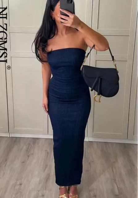 ZARA WOMAN NWT Ss23 Blue Zw The Denim Dress Size S 2553 043 35.00 PicClick UK