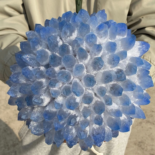11.2LB New Find BLUE Phantom Quartz Crystal Cluster Mineral Specimen Healing 11