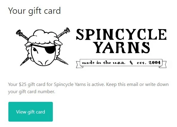 Spincycle Yarns Gift Card