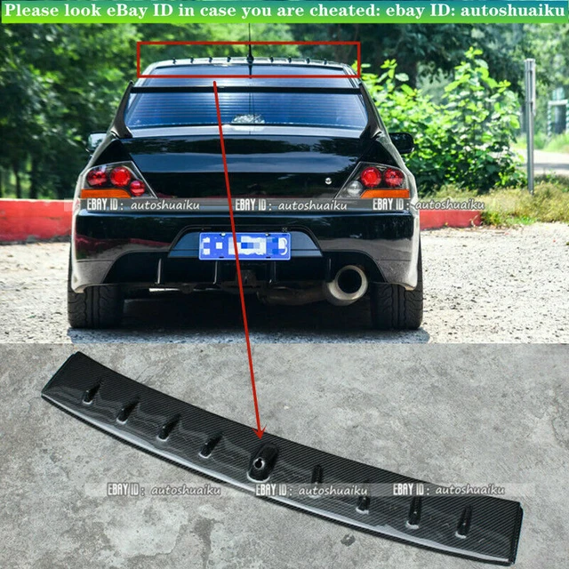 For Mitsubishi Lancer EVO 8 9 Carbon Fiber Shark Fin Rear Roof Lip Spoiler Wing For Mitsubishi Lancer EVO 8 9 Carbon Fiber Shark Fin Rear Roof Lip Spoiler Wing