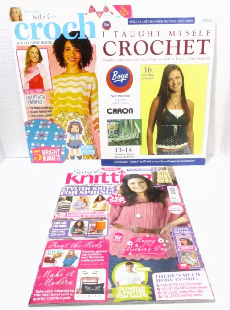 Crochet & Knitting Magazines Crochet Now Simply Knitting I Taught Myself Crochet