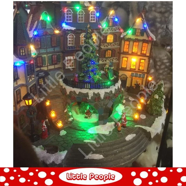 ROMAN INC 5.5& LED Musical Animated Town Center Christmas BNIB Rare