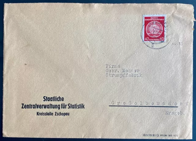 schöner DDR Dienstbrief mit Dienstmarke MiNr. 33 EF