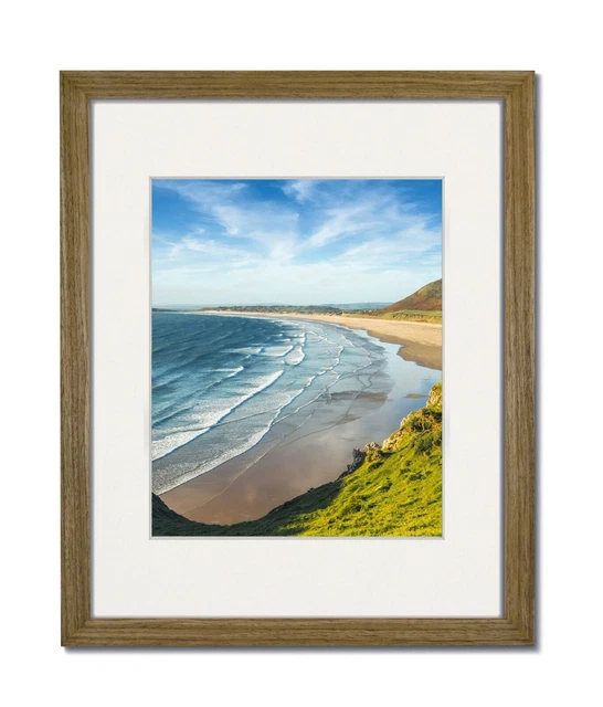 8x10 Driftwood Coastal Wood Picture Frame with Single White Mat for 5x7