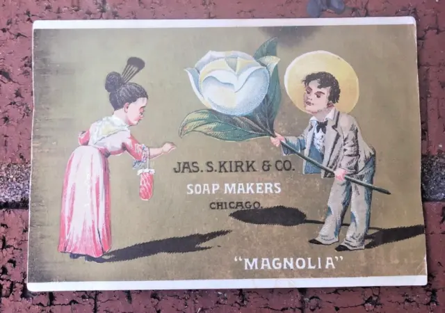 1870s 1880s Jas S Kirk Company Soap Makers Chicago Magnolia Victorian Trade Card