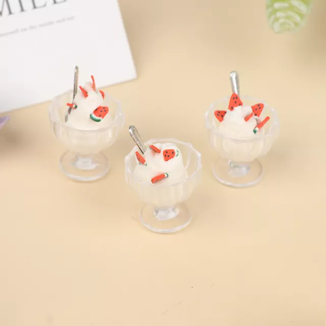1:12 Dollhouse Miniature Mini Ice Cream Cups Model Pretend Play Food Accessor $r