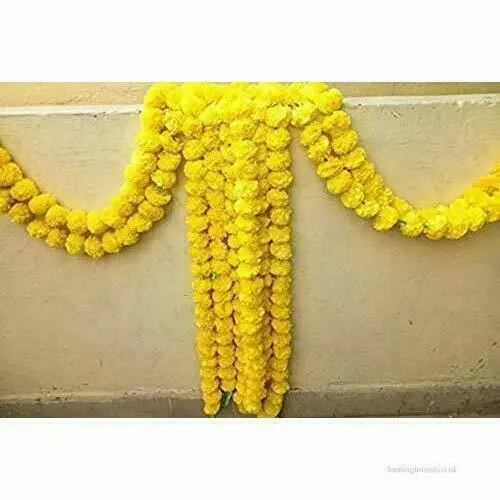 Guirnalda de decoración artificial para bodas indias Deco Marigold Vine,...