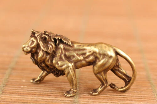 Bronze Handmade Lion Statue Chinese Old Collection Tea Pet Decoration