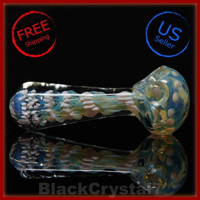 4.5" Handmade Heavy Thick Ghost Light Violet Tobacco Smoking Bowl Glass Pipes