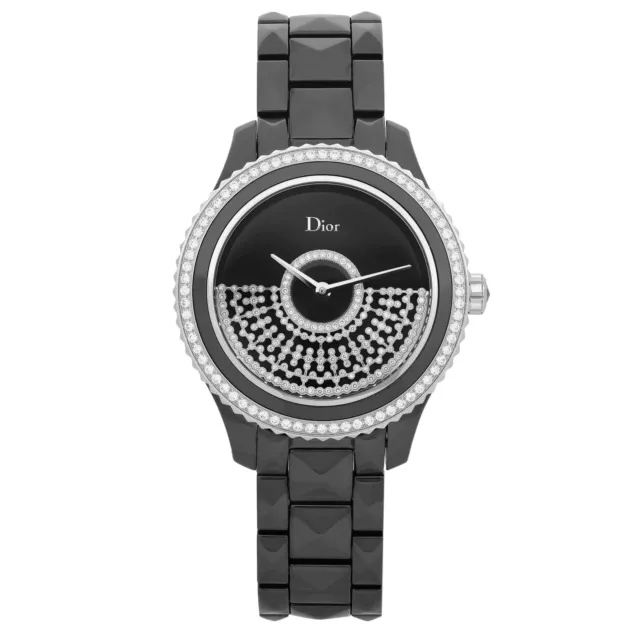 Christian Dior VIII Grand Bal 38mm Ceramic Diamond Black Dial Watch CD124BE3C001