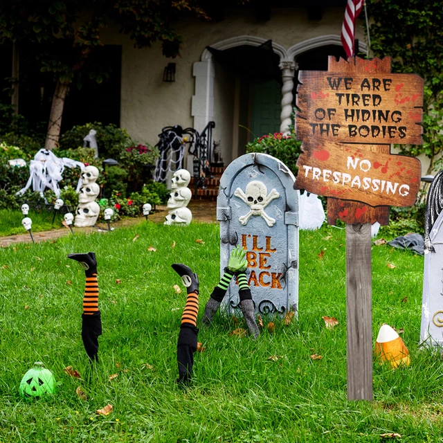 2 piezas de decoración de utilería de Halloween truco o trato