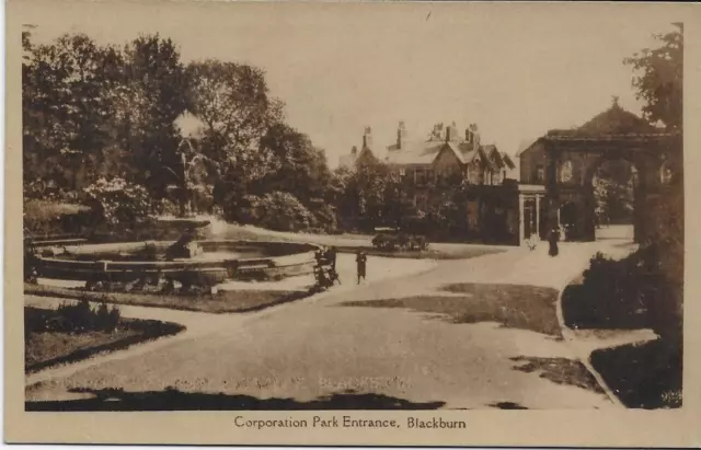 Blackburn Park Entrance -Orig Old U/U RPPC (Publisher:R.W.S.Ltd)- Near Mint