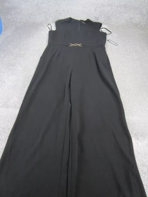 Tahari Jumpsuit Womens 16 Kint Jumpsuit Black Wide Leg NEW