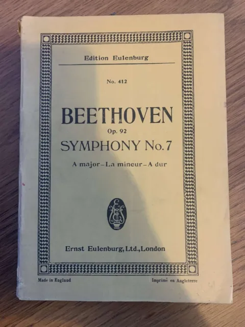 Beethoven Symphony No. 7 A major Op. 92 - Edition Eulenburg Miniscore