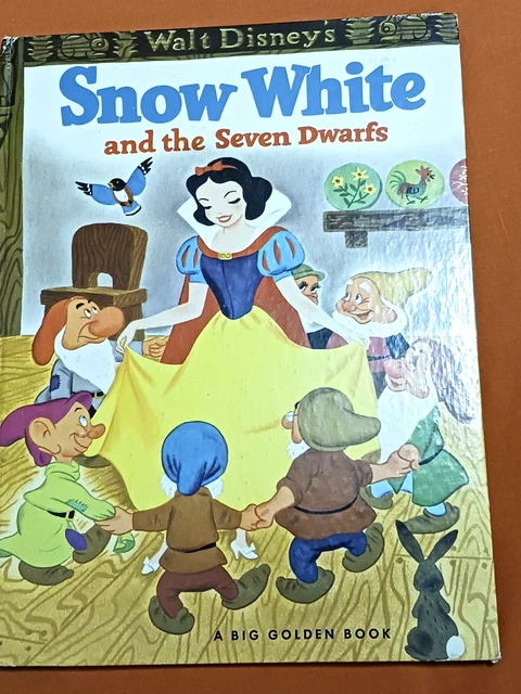 VINTAGE WALT DISNEYS Snow White The Seven Dwarfs A Big Golden Book 1971 ...