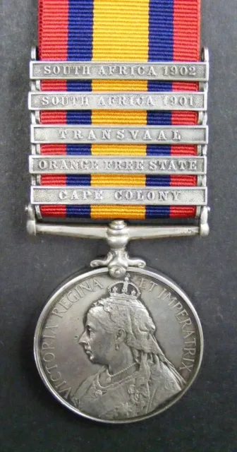 GB Original Medal: Boer War QSA CC OFS Tvl SA 1901 SA 1902, Charvell, ASC
