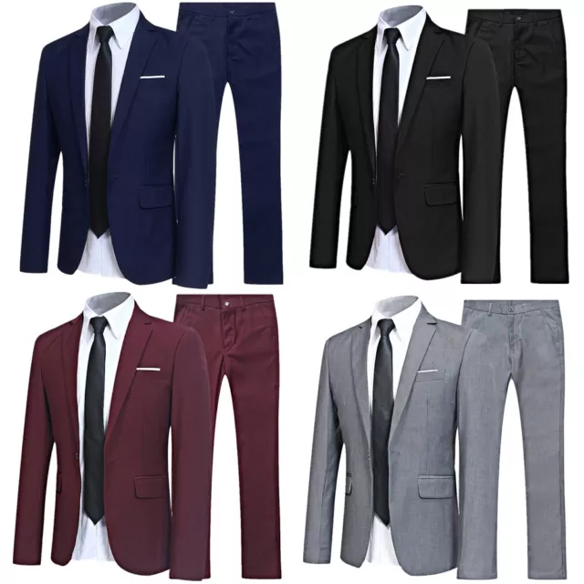 YFFUSHI MENS 2 Piece Suits One Button Formal Slim Fit Solid Color Wedding  Tuxedo $100.91 - PicClick