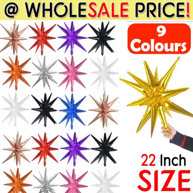 Star Burst Explosion Star point Foil Balloons Birthday Party Wedding Event Decor