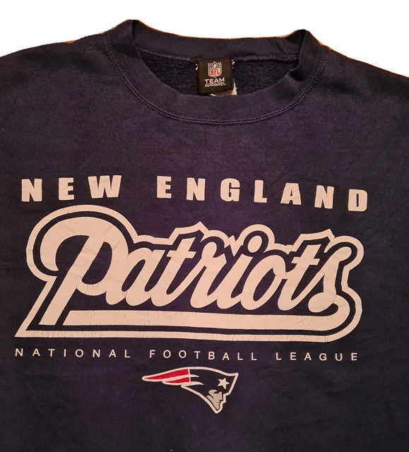 NFL Blue Sweatshirt Mens New England Patriots Size Medium- Vintage Clothing 4