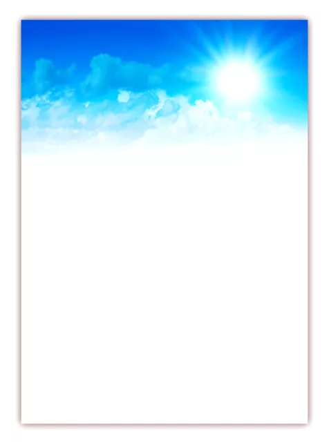 Motivpapier Briefpapier (Himmel-5167 DIN A4 25 Blatt) Sommer Sonne Wolken blau