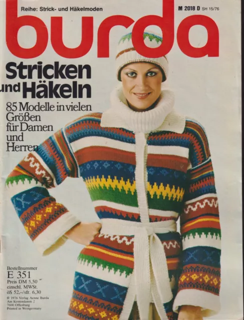 BURDA Stricken und Häkeln von 1976 -- E 351  - M2018D - SH 15-76