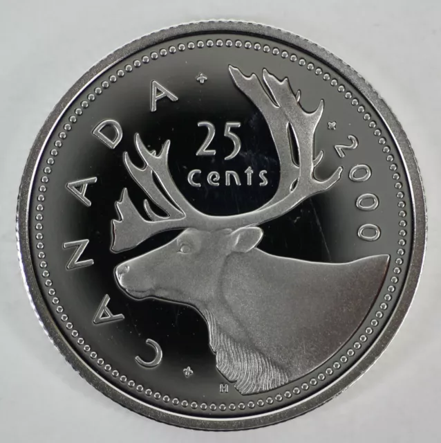2000 Canada 25 Cents Proof Silver Quarter Heavy Cameo Coin
