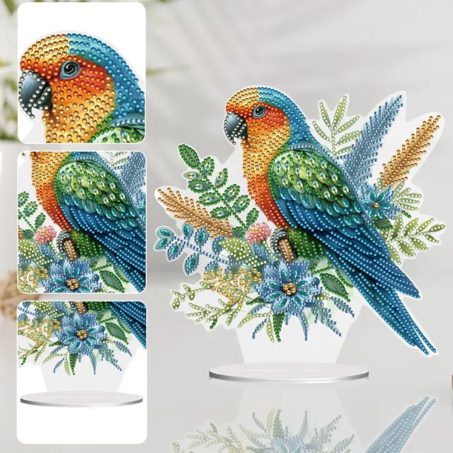 5# Parrot Desktop Diamond Art Kits Handmade Special Shape Bedroom Table Decorati