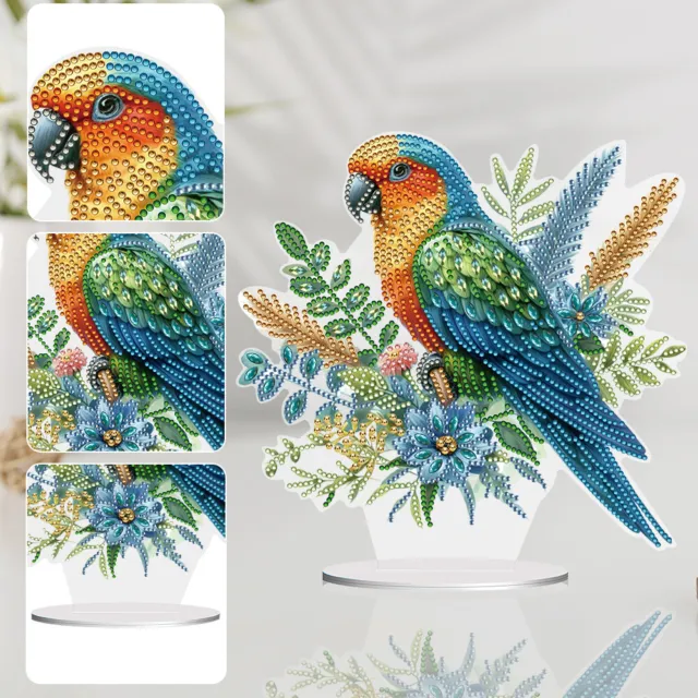 Parrot Desktop Diamond Art Kits Single-Side Special Shape for Adults Beginner