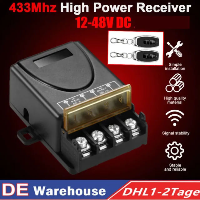 2 Stück Funk Ein-/Ausschalter 433Mhz Fernbedienung Handsender Lichtschalter DHL