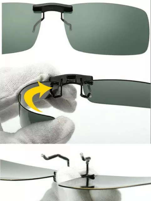 Clip on Vorhänger Sonnenbrille Dunkelgrün Brillen Aufsatz Polarisiert Überbrille