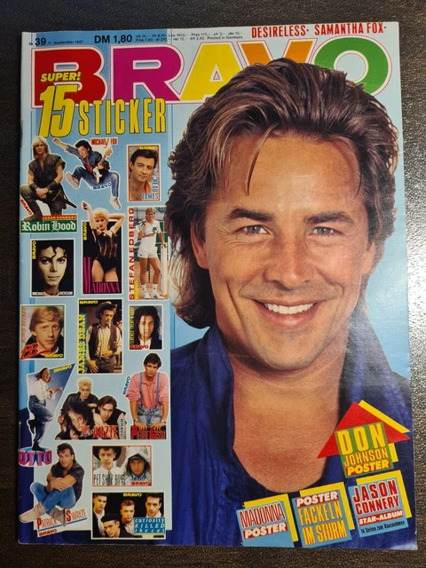 BRAVO 39/1987 Heft Komplett - Don Johnson, Cliff Richard, Michael Jackson - Top!