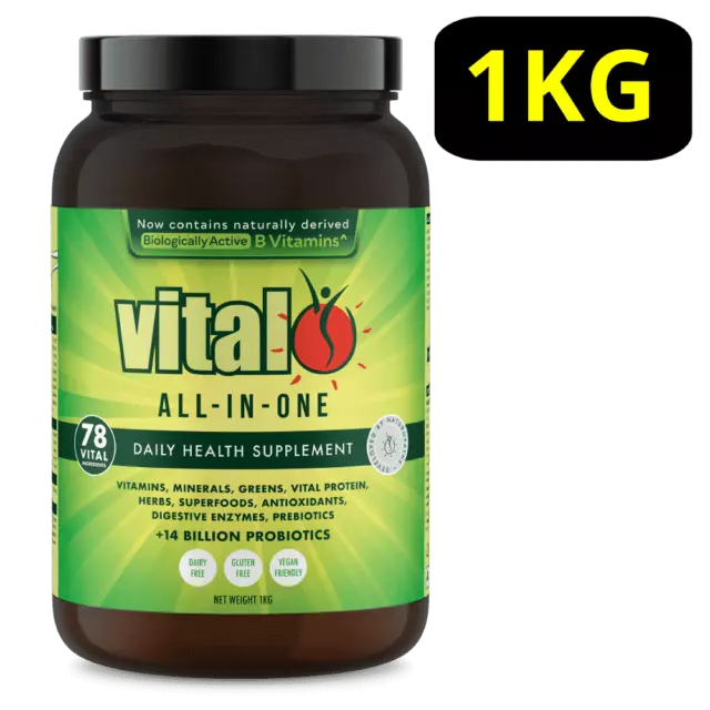 Vital All-In-One Daily Health Supplement 1KG Powder (prev. Vital Greens) Vegan