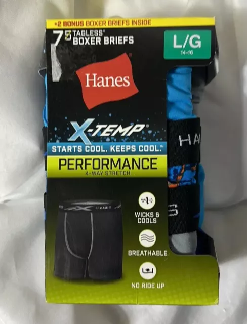 Hanes Men's Boxer Briefs 12-Pack Performance X-Temp 4-Way Stretch Mesh S-3X