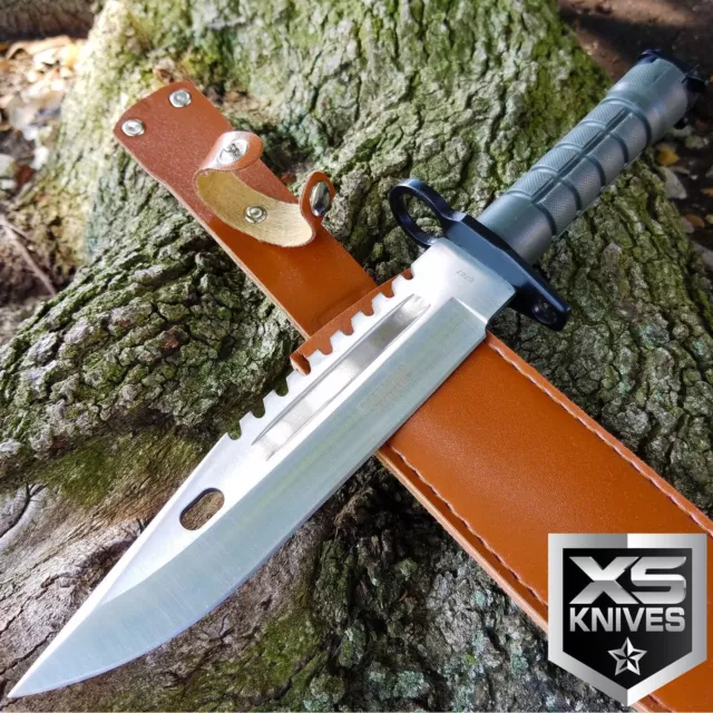 13" TACTICAL SURVIVAL Bayonet Military COMBAT Fixed Blade Hunting Knife BOWIE